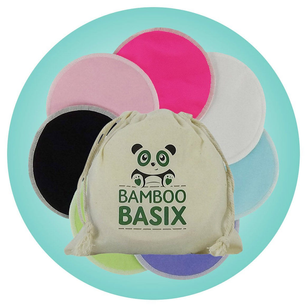 Reusable Bamboo Breast Pads - 7 pairs + wash bag - Bamboo Basix